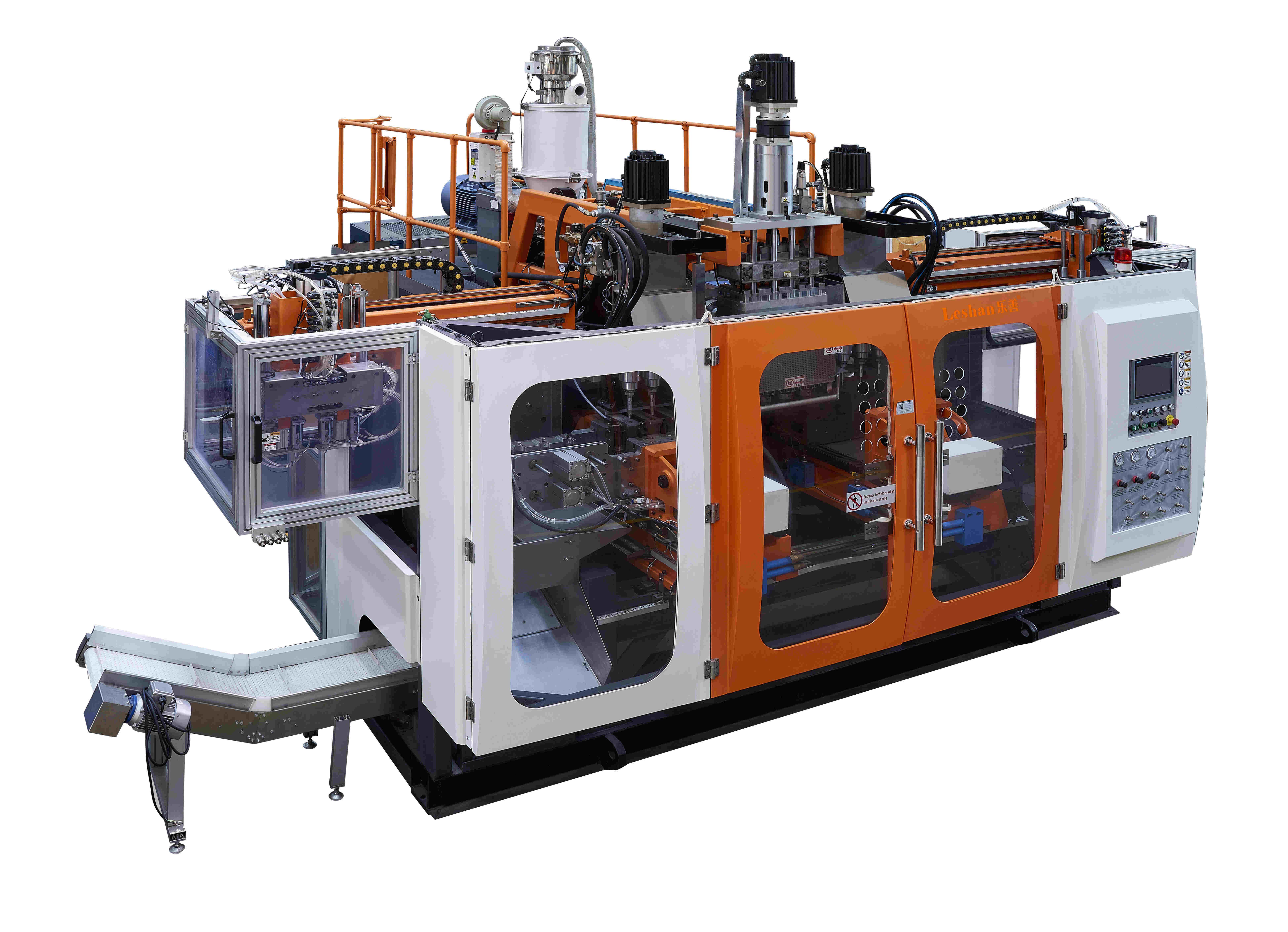 What are the main components of a extrusion blow molding exporter?